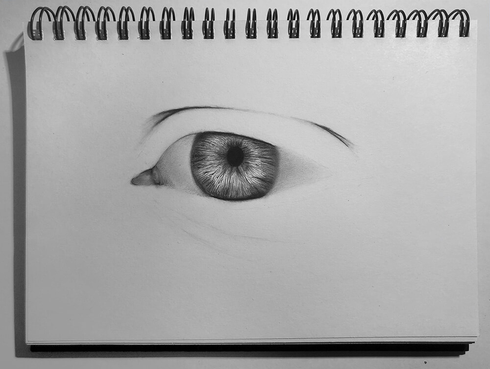 Drawing details inside the iris of an eye
