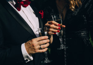 man and woman in black formal wear